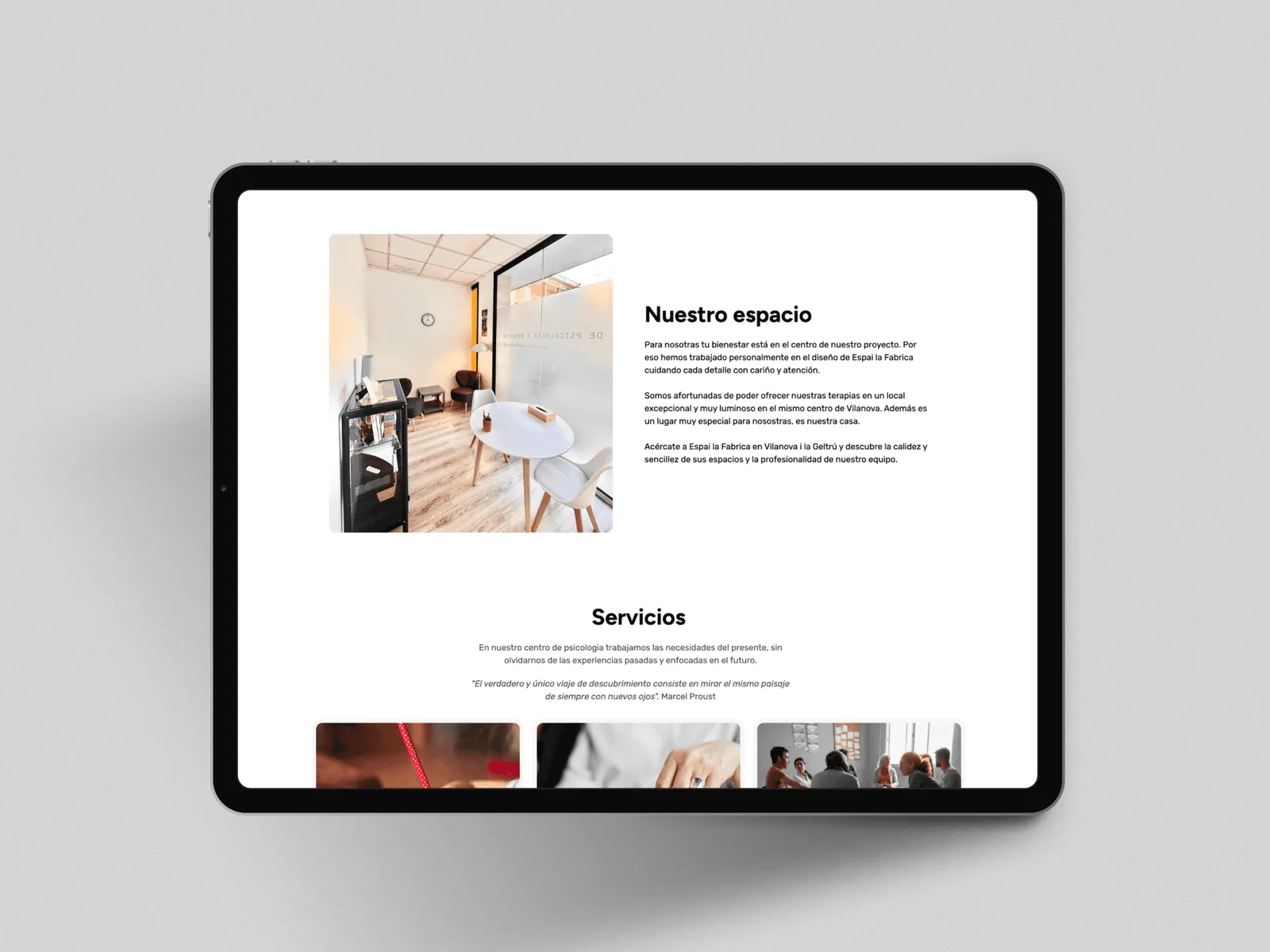 Consultas de Centre Psicologia en su web