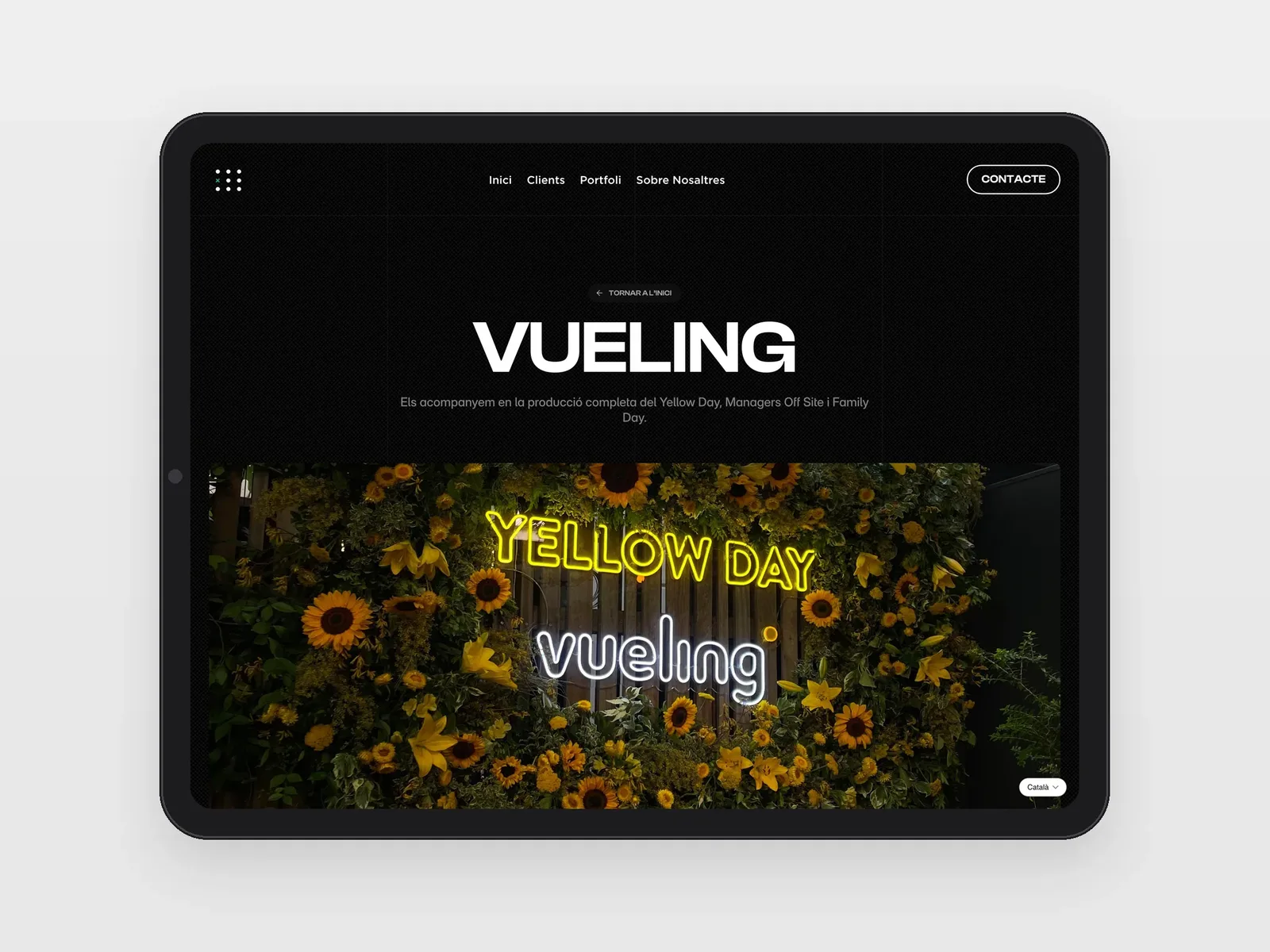 Página del Yellow Day de Vueling en la web de La Productora