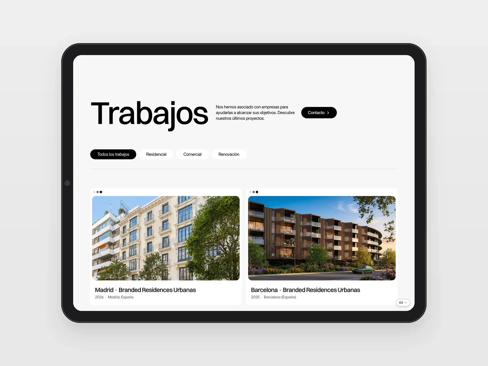 Portfolio filtrable de The Brand Living
