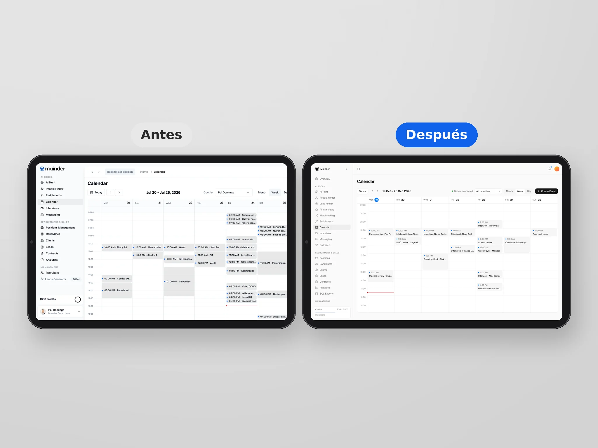 Calendario, antes y después